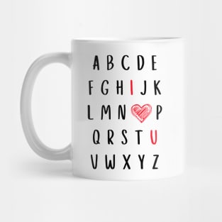 Nursery Teacher Gift Valentine Alphabet I Love You Mug